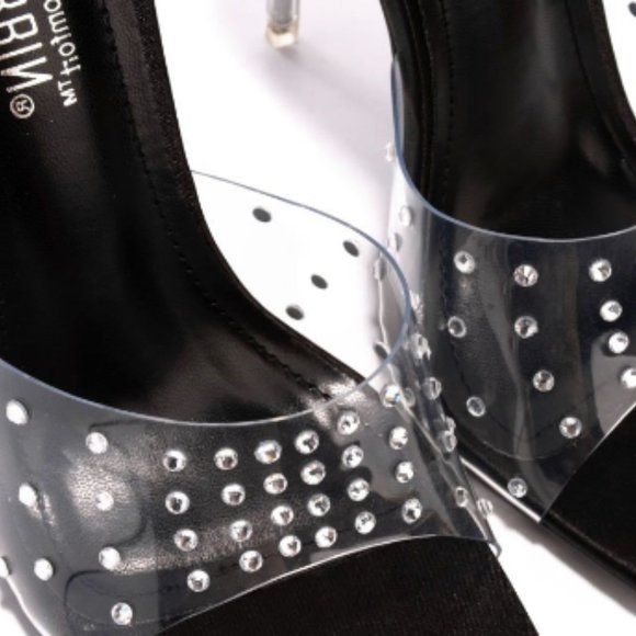 Best In The Game Studded Heeled Sandals Black - Picture 3 of 4